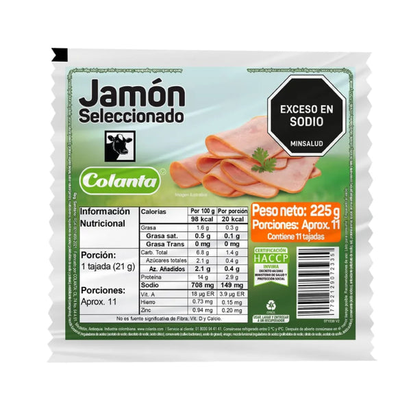 JAMON COLANTA 11U 225G TAJADO