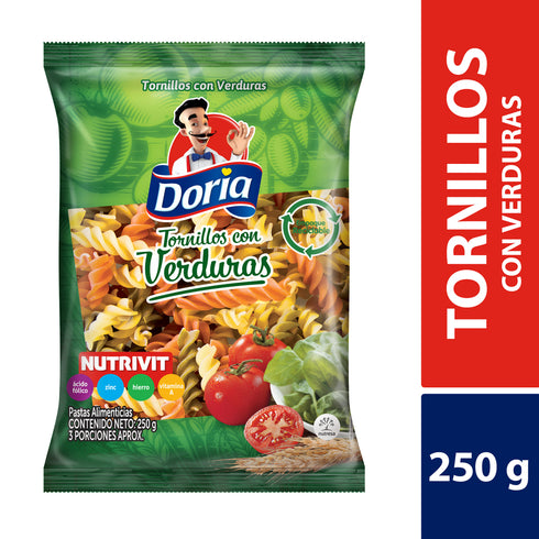 PASTA DORIA 250G TORNILLO VERDURAS