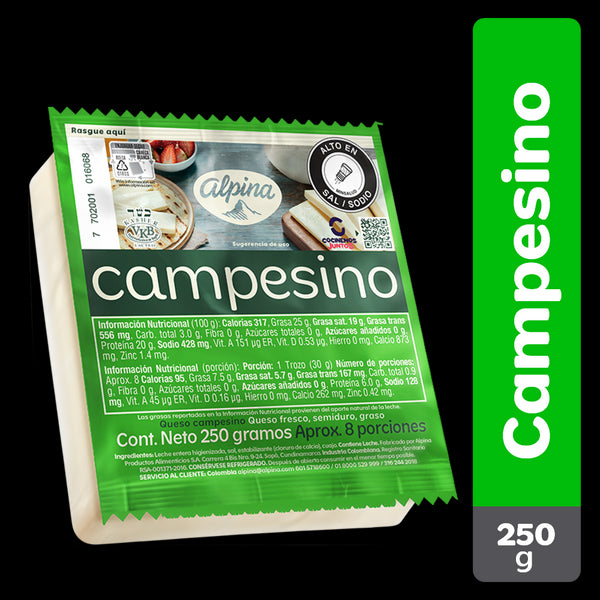 QUESO CAMPESINO ALPINA 250G