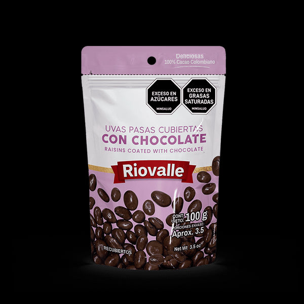 UVAS PASAS CHOCOLATE 100G RIOVALLE