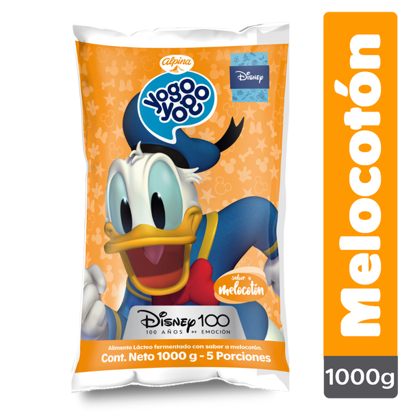 YOGURT ALPINA 1000G YOGO BOLSA MELOCOTON