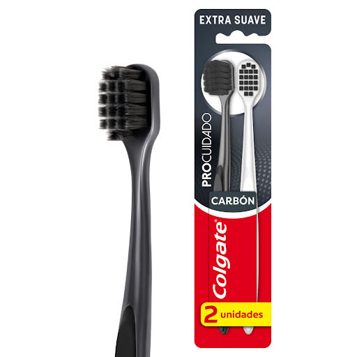 Cepillo de Dientes Colgate Pro Cuidado Carbon extra suave x2und