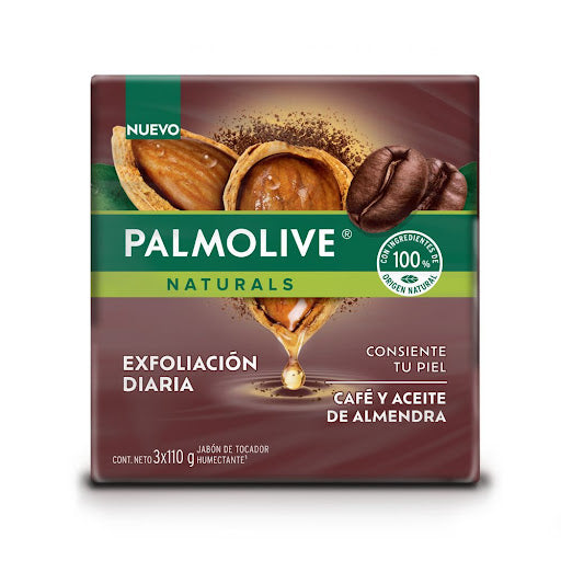 Jabón Palmolive Café y aceite Almendra en barra 3x110g