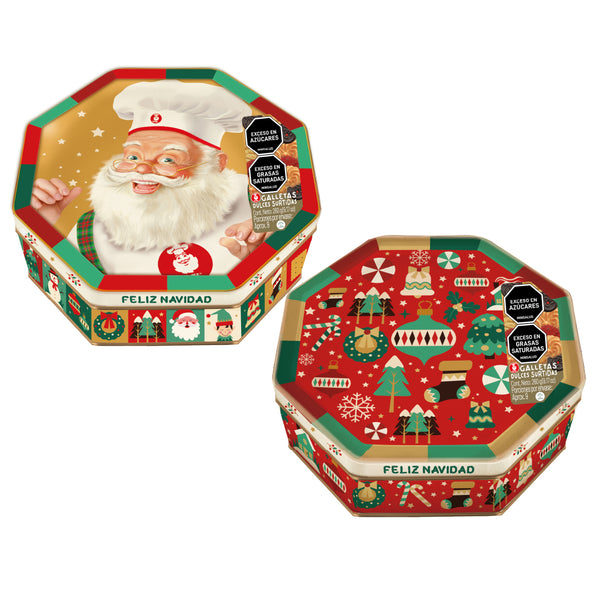 GALLETA NAVIDAD NOEL 260G OCTAGONAL