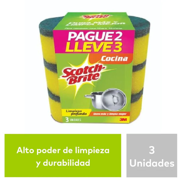 ESPONJA SCOTCHBRIT LA MAQUINA PG 2 LLV 3