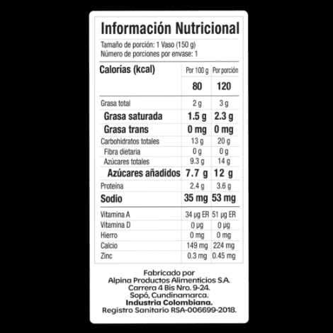 YOGURT ALPINA 150G CAFE JUAN VALDEZ