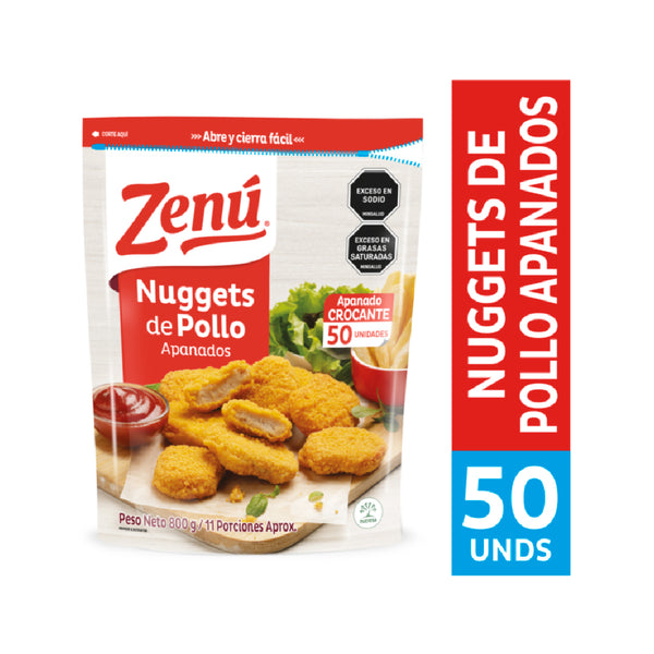 NUGGETS POLLO ZENU 50U 800G APANADO