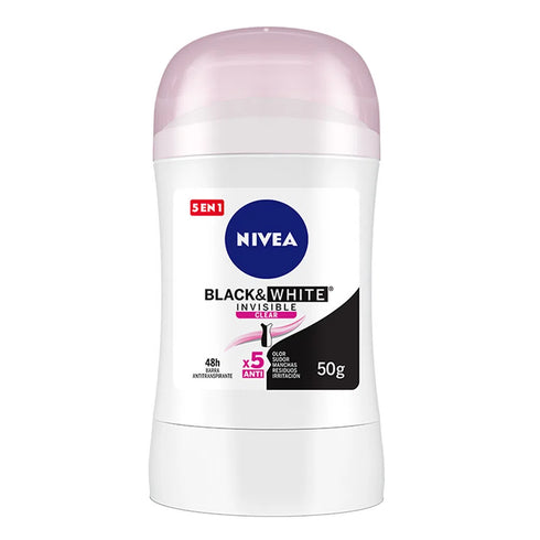 DESODORANTE NIVEA 50G BARRA B/W CLEAR