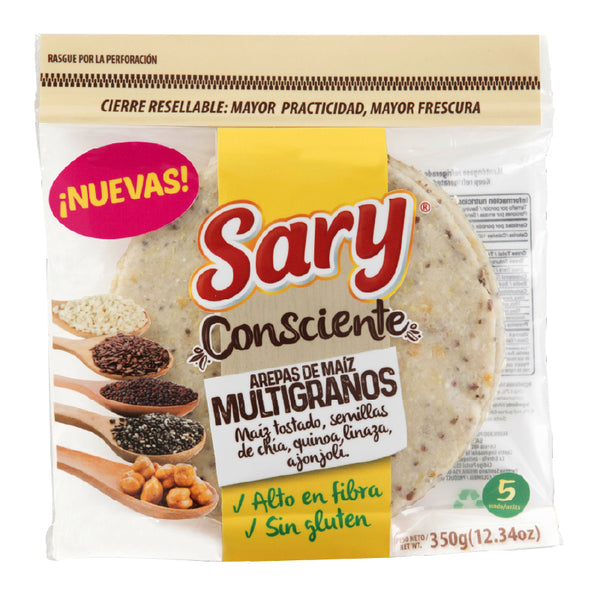 AREPA DE MAIZ CON CHIA, QUINOA, AJONJOLI Y LINAZA SARY 5U