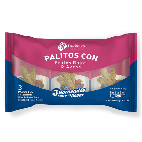 PALITOS FRUTOS ROJOS Y AVENA 90GR