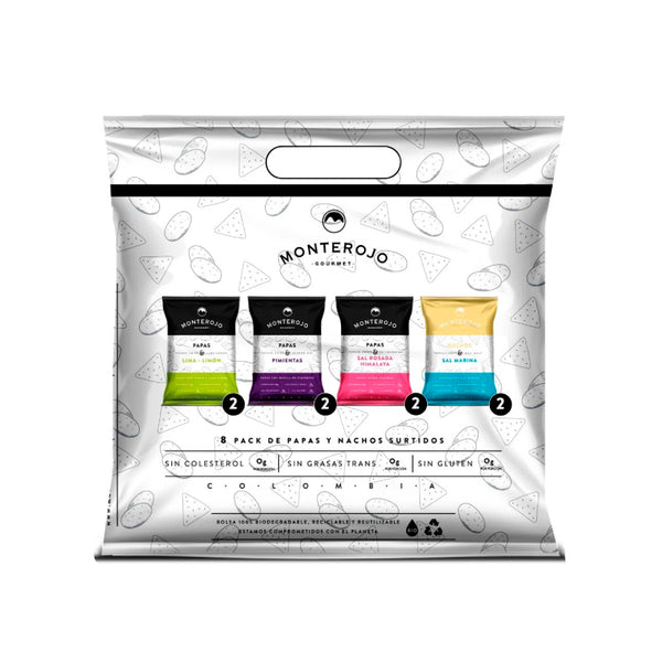 PACK SURTIDO MONTEROJO 8U PAPAS NACHOS