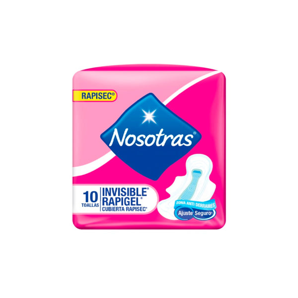 TOALLA NOSOTRAS 10U INVISIBLE RAPIGEL+PROTECTOR