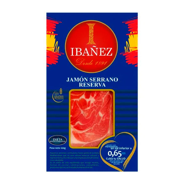 JAMON SERRANO RESERVA IBAÑEZ X100GR