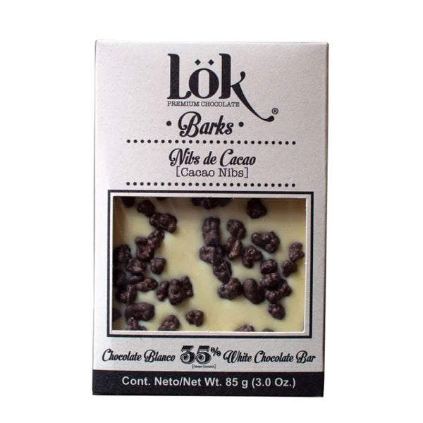 BARKS BLANCA CON NIBS DE CACAO 85G