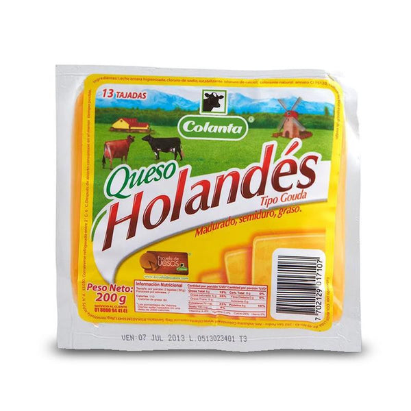QUESO COLANTA HOLANDES 200GR TAJADO_