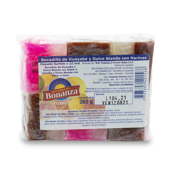 BOCADILLO BONANZA 12U 360G SURTIDO