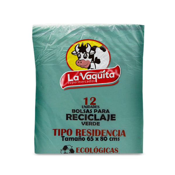 BOLSA BASURA 65X80 12U RECICLAJE VERDE