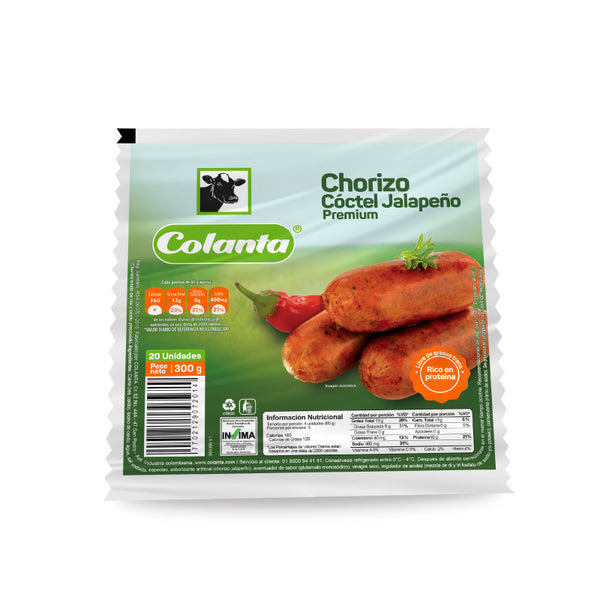 CHORIZO COCTEL COLANTA 300G JALAPENO