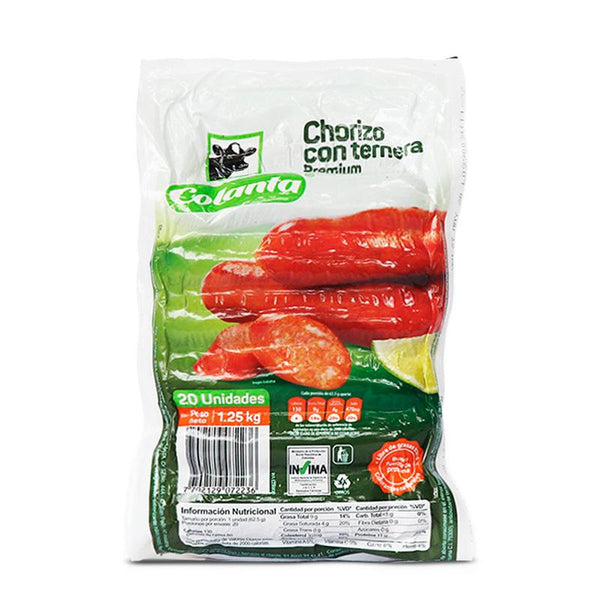 CHORIZO TERNERA COLANTA 1125G 20U