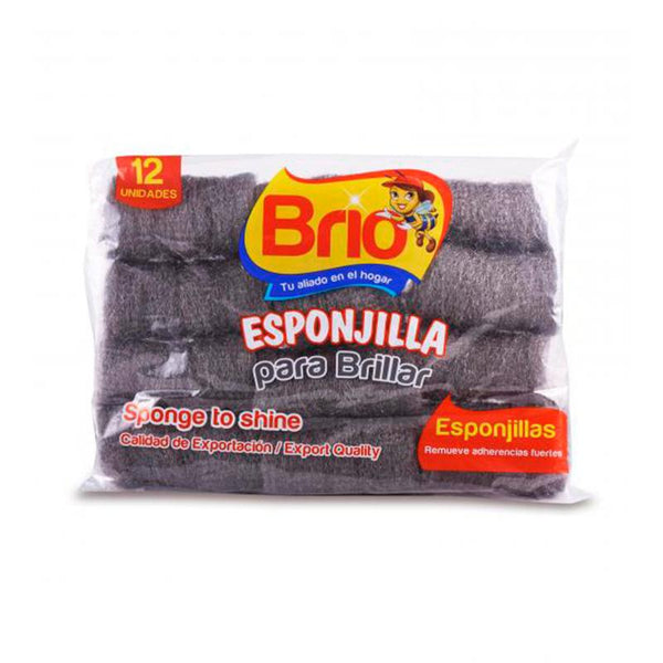ESPONJILLLA LANA ACERO BRIO 12U