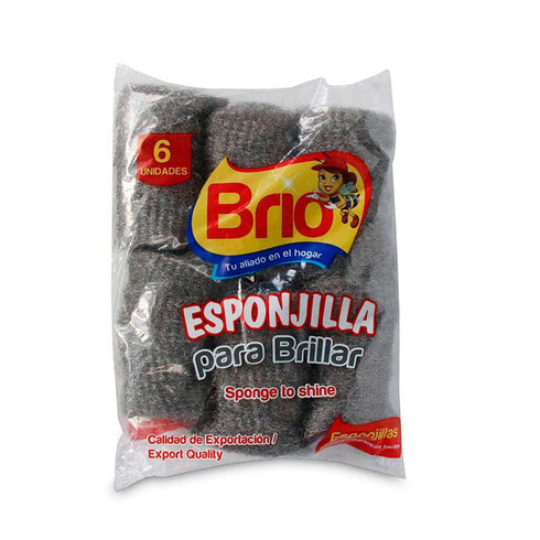 ESPONJILLLA LANA ACERO BRIO 6U