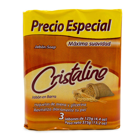 JABON CRISTALINO 3U 375G AVENA
