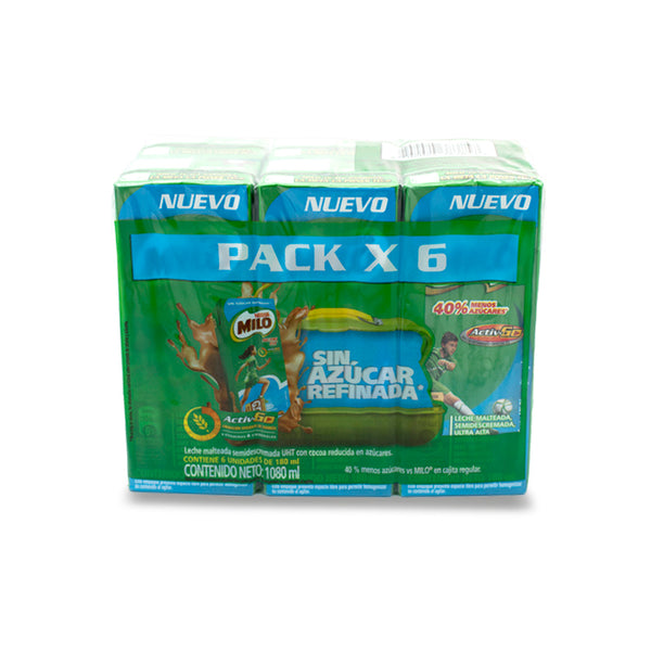 MILO ACTIVGO 6U X 1080ML MENOS AZUCAR