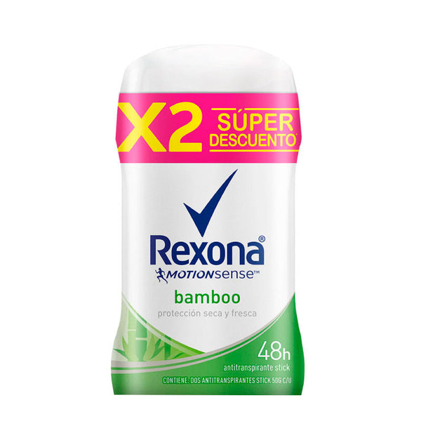 DESODORANTE REXONA 2U 50G STICK BAMBOO