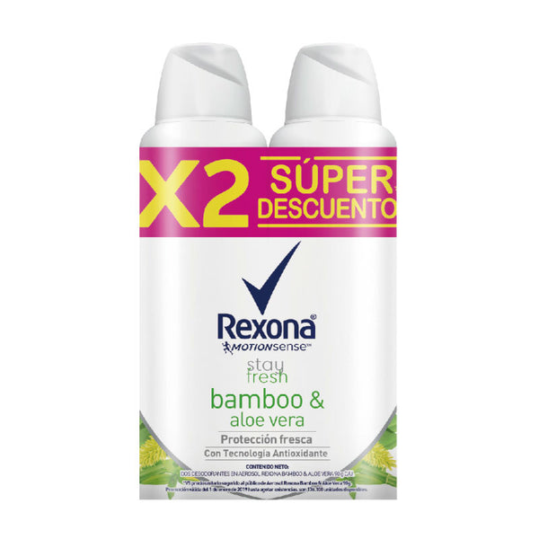 DESODORANTE REXONA 2U 90G SPRAY BAMBOO