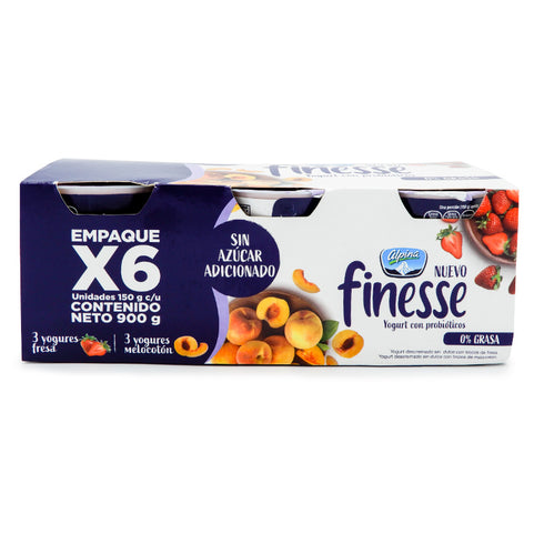 YOGURT FINESSE 6U 900G SURTIDO