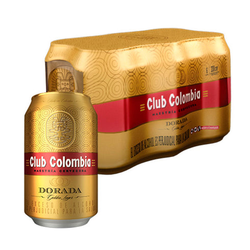 CERVEZA CLUB COLOMBIA 6U 330ML LTA DORADA