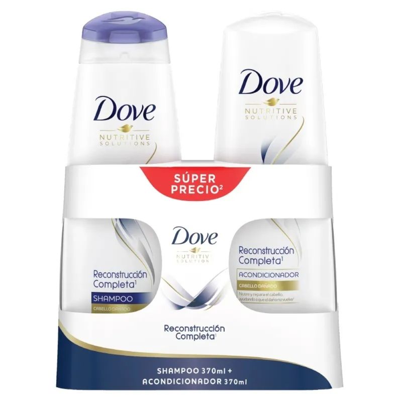 shampoo dove + acond 370ml reconst compl