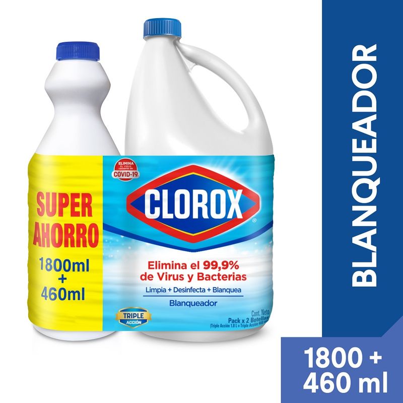 BLANQUEADOR CLOROX 1800ML GRTIS 460ML