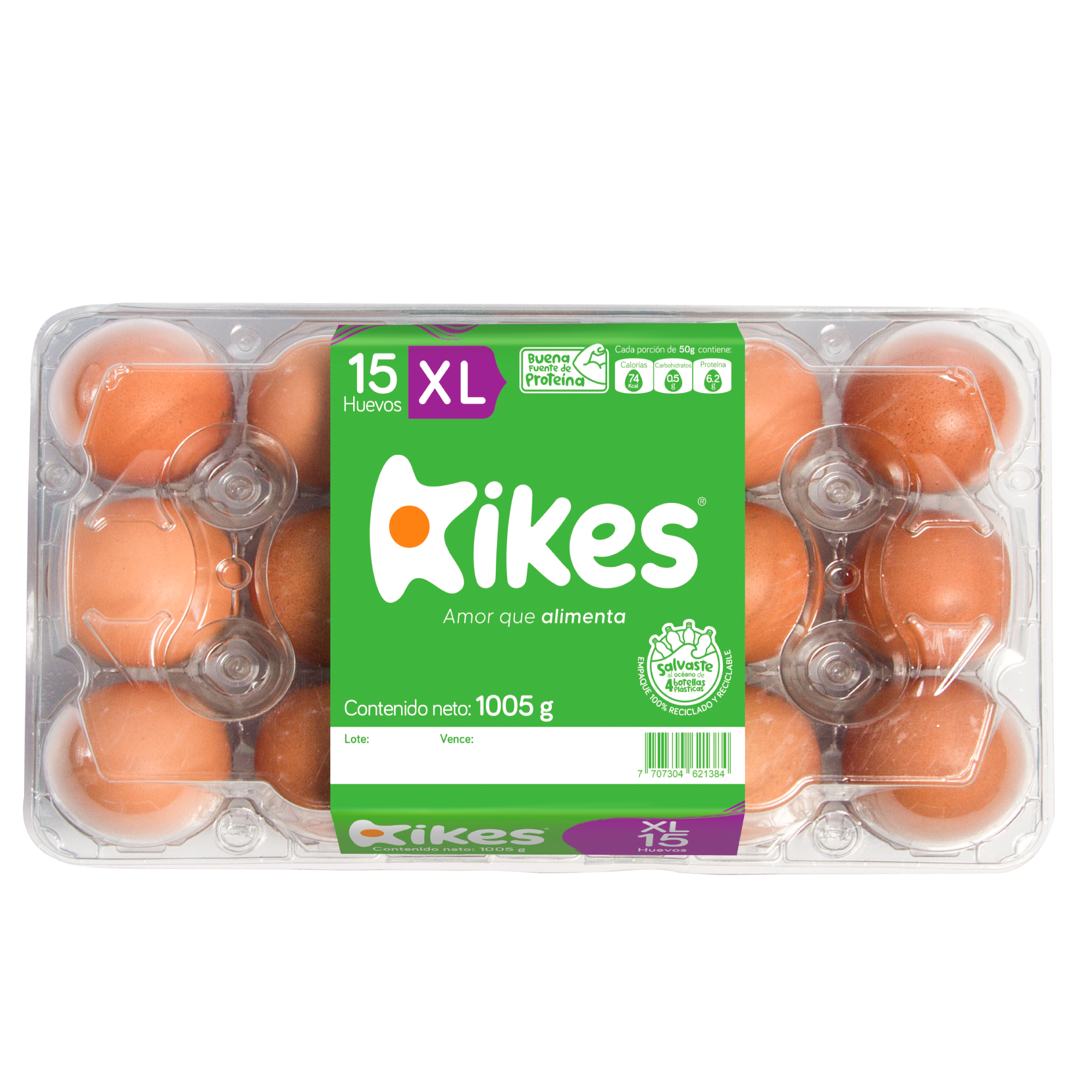 HUEVO KIKES 15U PET XL