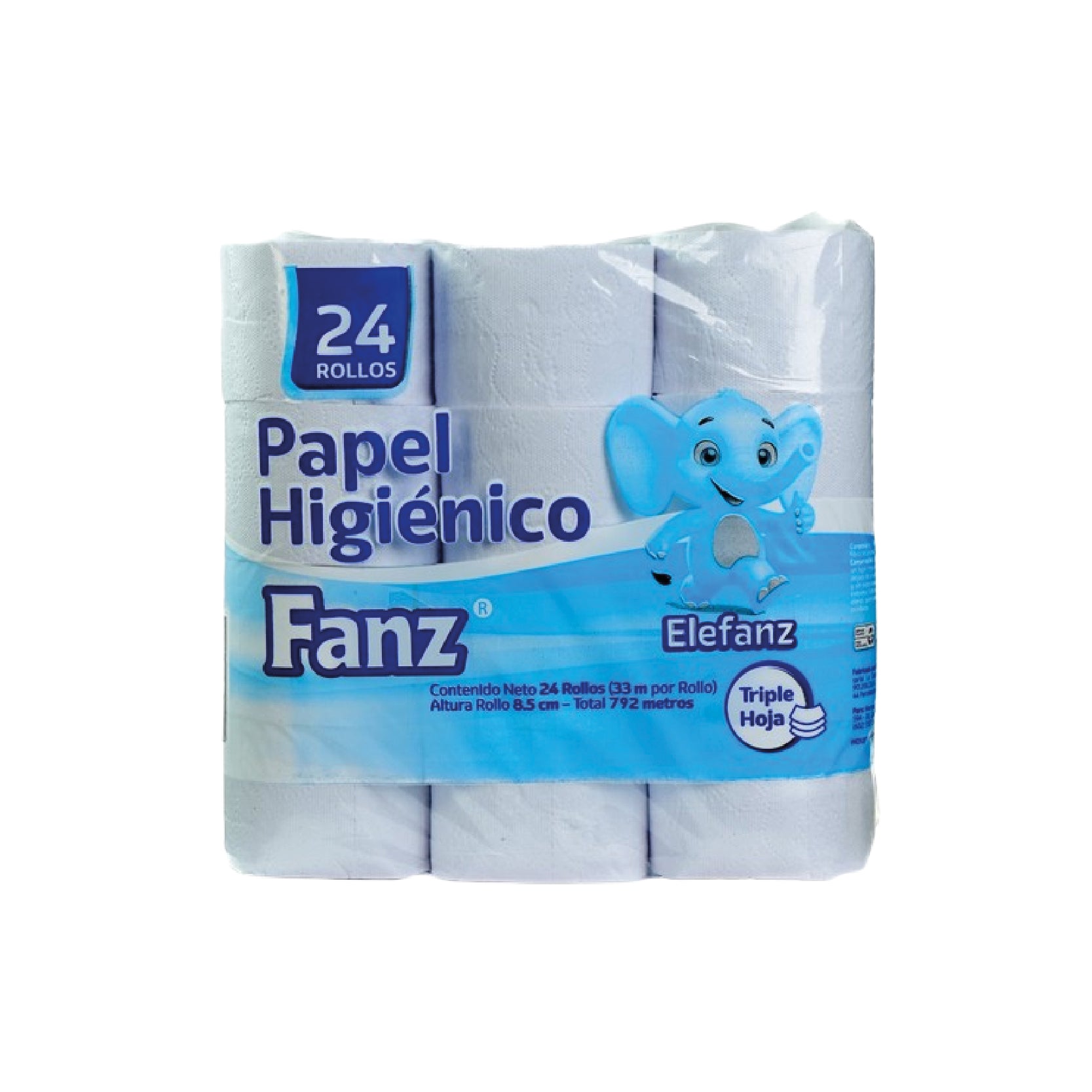 PAPEL HIGIENICO ELEFANZ 24U 3 HOJAS