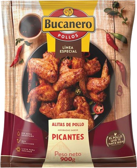 ALITAS DE POLLO PICANTE BUCANERO 900G