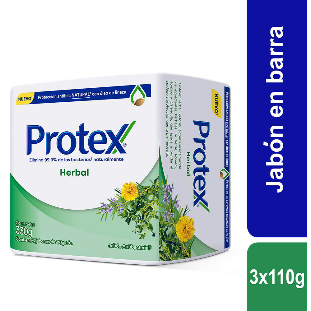 JABÓN PROTEX HERBAL 110G X 3 UND – Supermercados Supermu