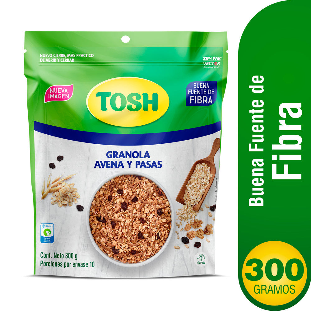 CEREAL TOSH ARTESANAL 300G AVENA PASAS