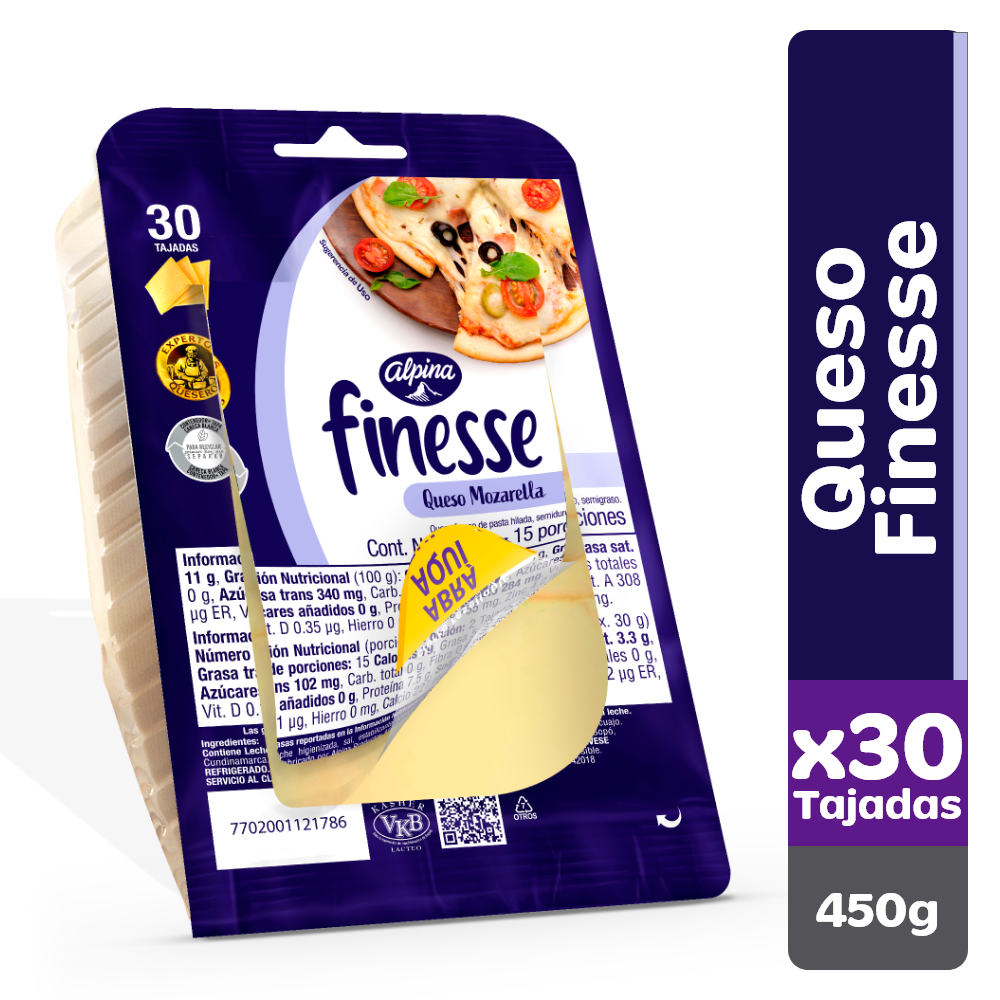 QUESO FINESSE ALPINA 450G 30TAJ