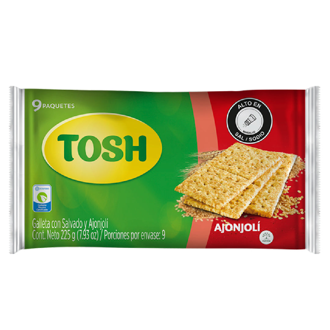 GALLETA TOSH AJONJOLI 9 PAQ 225GR